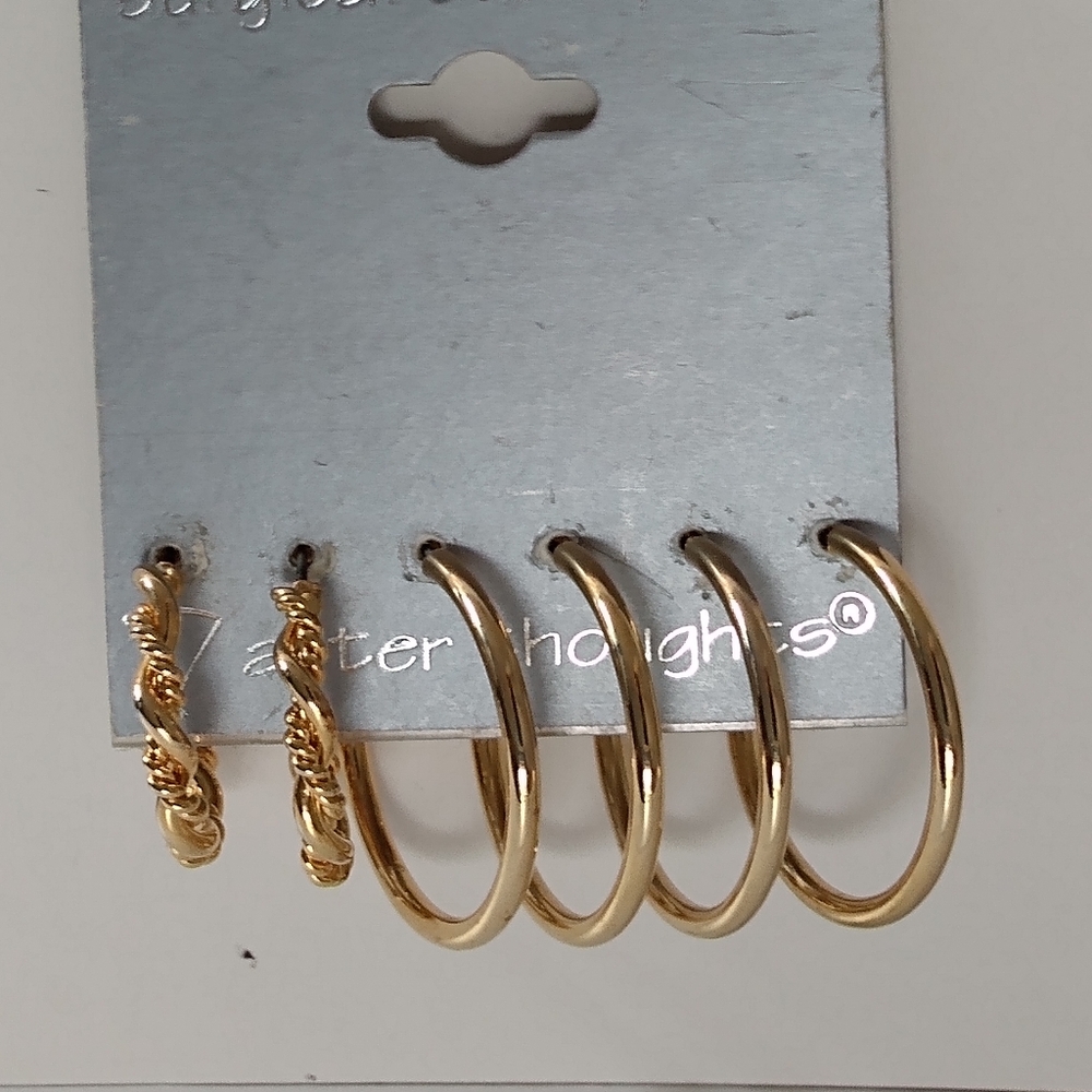 Set of Three Surgical Steel Hoop Earrings